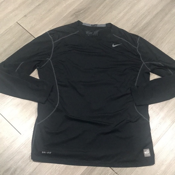 Nike Pro Combat Black Fitted Dri-Fit Long Sleeve - Picture 3 of 10